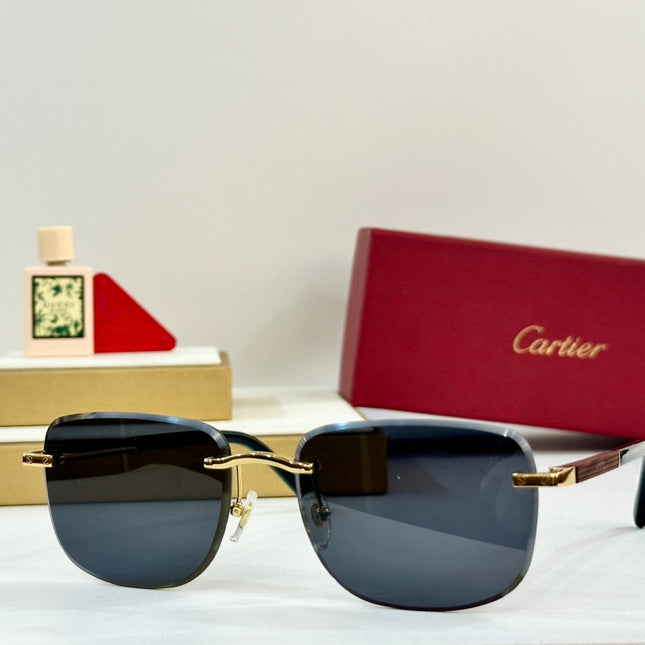 PREMIÈRE SQUARE FRAME SUNGLASSES 530304 IN METAL AND WOODEN