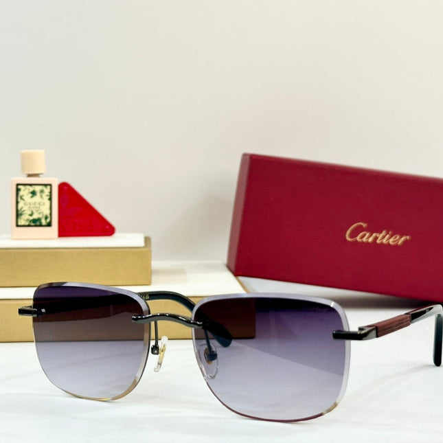 PREMIÈRE SQUARE FRAME SUNGLASSES 530304 IN METAL AND WOODEN