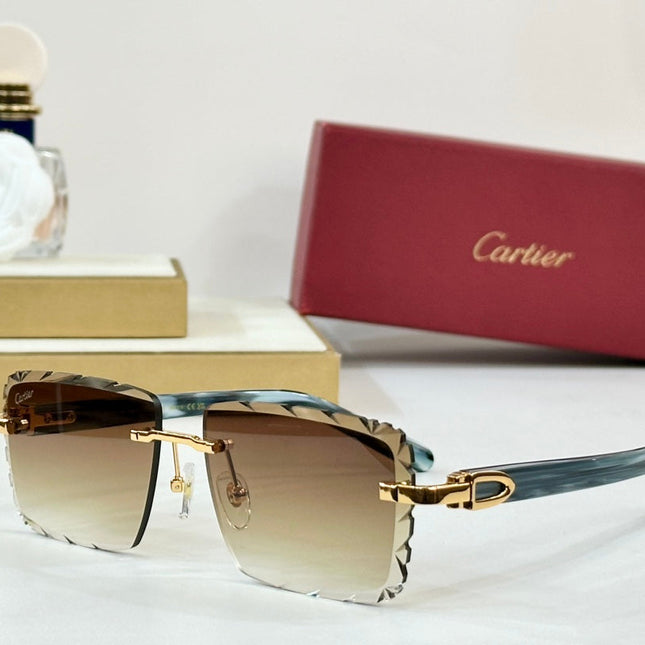 C DE RIMLESS RECTANGULAR FRAME SUNGLASSES 556093 IN METAL