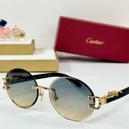 PANTHÈRE ROUND FRAME SUNGLASSES CT0561S IN METAL