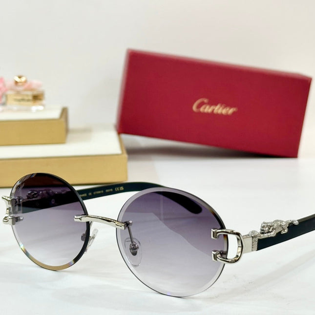 PANTHÈRE ROUND FRAME SUNGLASSES CT0561S IN METAL
