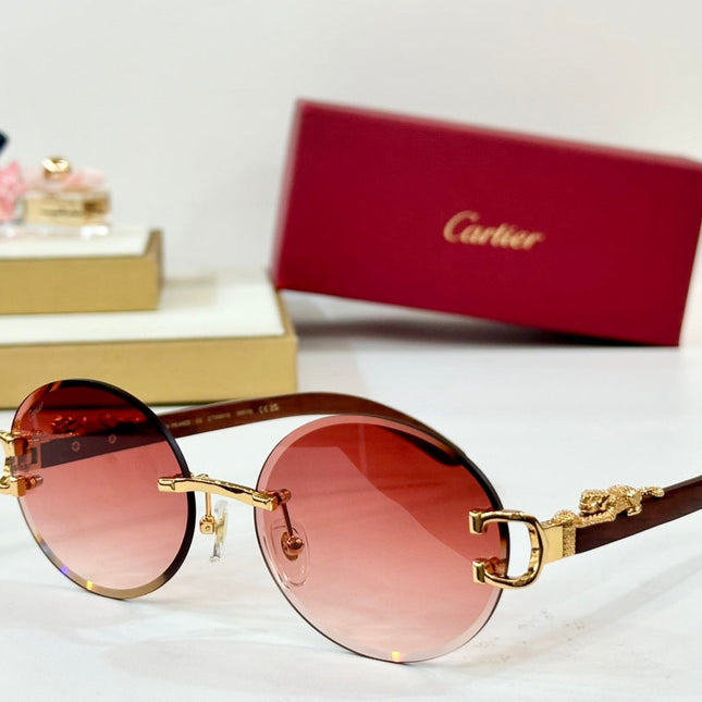 PANTHÈRE ROUND FRAME SUNGLASSES CT0561S IN METAL