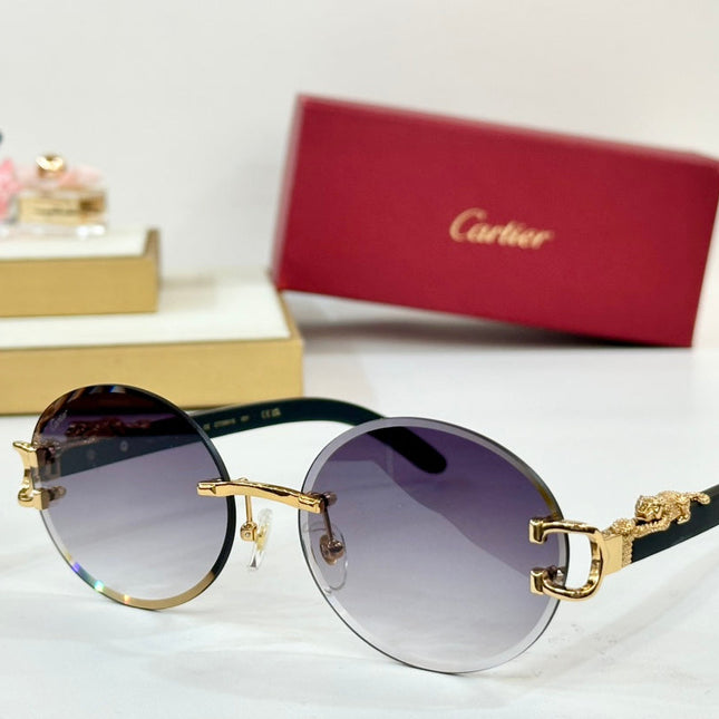 PANTHÈRE ROUND FRAME SUNGLASSES CT0561S IN METAL