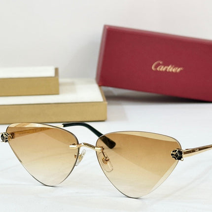 PANTHÈRE RIMLESS TRIANGLE FRAME SUNGLASSES  570457 IN METAL