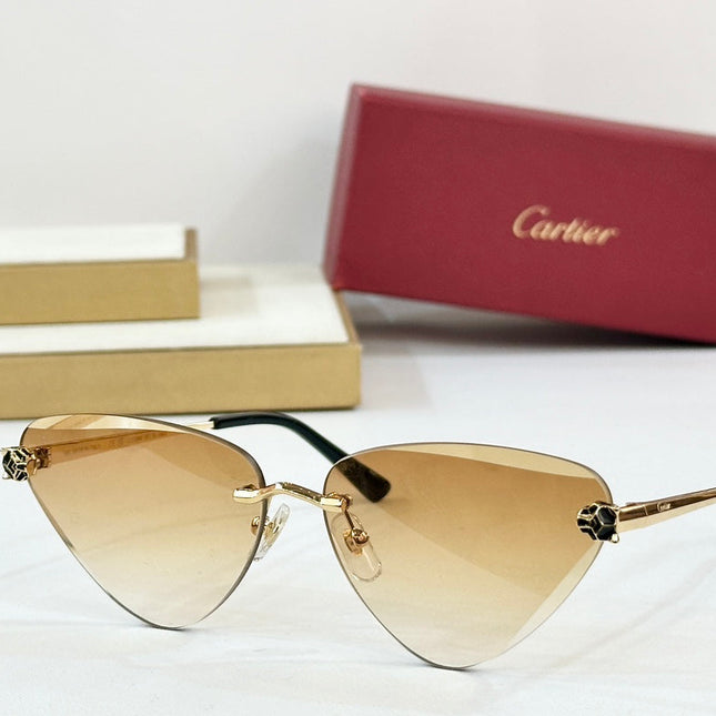 PANTHÈRE RIMLESS TRIANGLE FRAME SUNGLASSES  570457 IN METAL