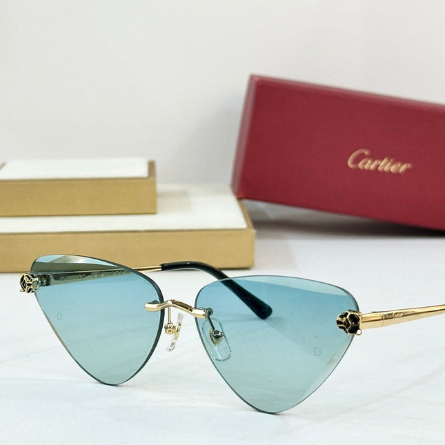 PANTHÈRE RIMLESS TRIANGLE FRAME SUNGLASSES  570457 IN METAL