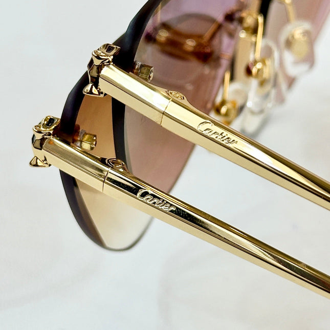 PANTHÈRE RIMLESS TRIANGLE FRAME SUNGLASSES  570457 IN METAL