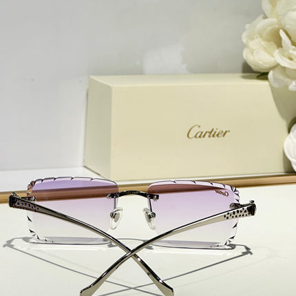 PANTHÈRE RIMLESS SQUARE FRAME SUNGLASSES 580908 IN METAL