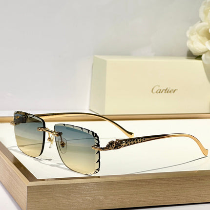 PANTHÈRE RIMLESS SQUARE FRAME SUNGLASSES 580908 IN METAL