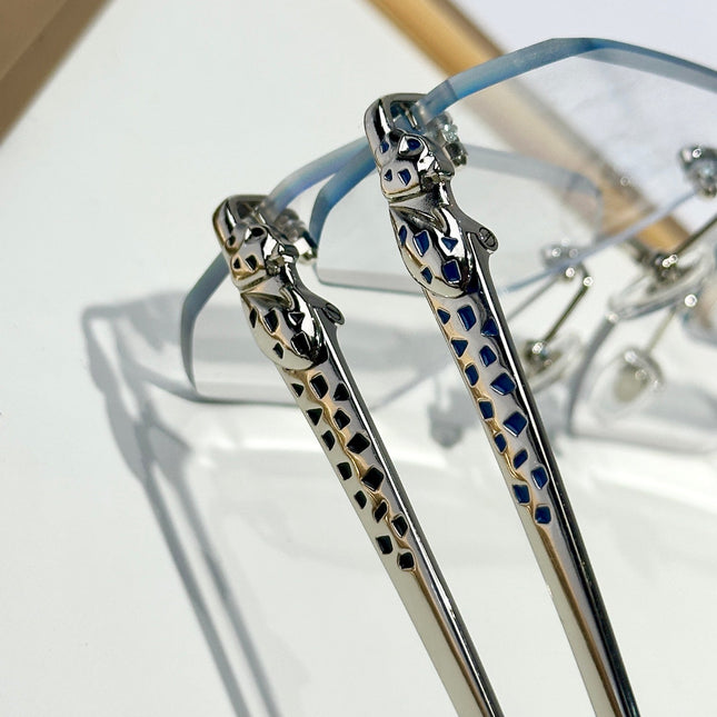 PANTHÈRE RIMLESS GEOMETRIC FRAME SUNGLASSES 580912 IN METAL