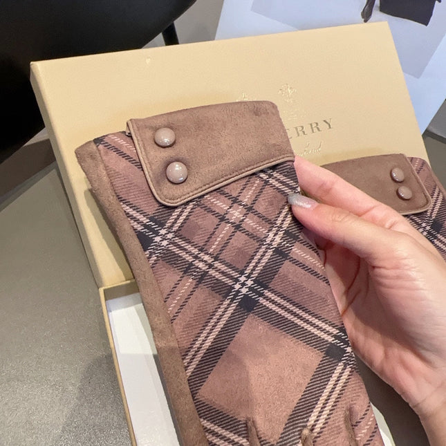 LINED GLOVES IN ROSY BROWN WOOL 195732