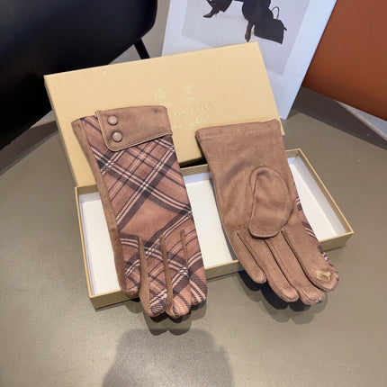 LINED GLOVES IN ROSY BROWN WOOL 195732