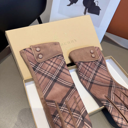 LINED GLOVES IN ROSY BROWN WOOL 195732