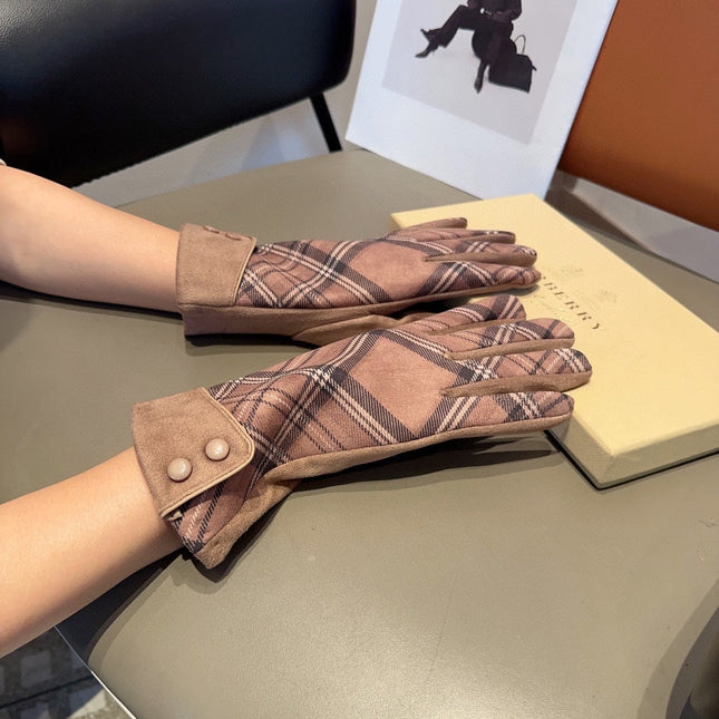 LINED GLOVES IN ROSY BROWN WOOL 195732