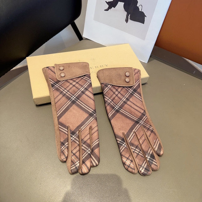 LINED GLOVES IN ROSY BROWN WOOL 195732