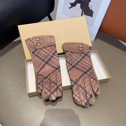 LINED GLOVES IN ROSY BROWN WOOL 195732