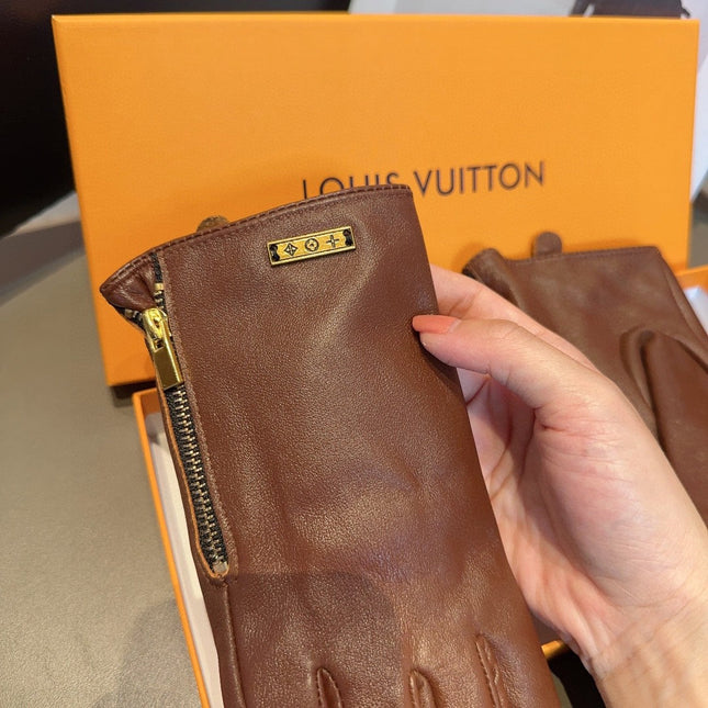 GLOVES IN CHOCOLATE BROWN LAMBSKIN 432687