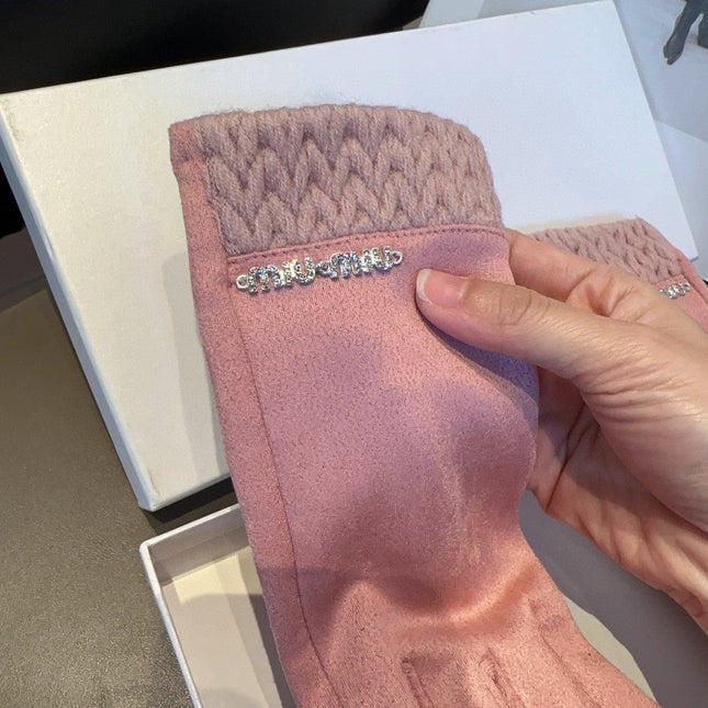 GLOVES IN LIGHT PINK WOOL 439181