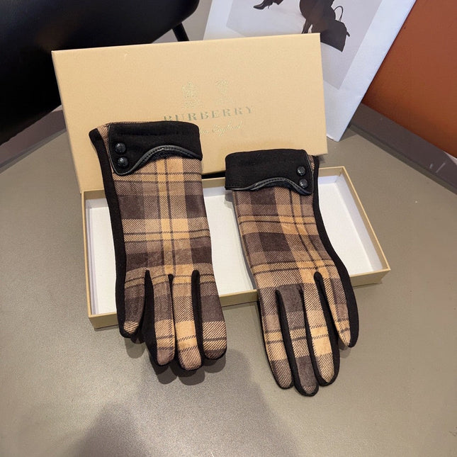 LINED GLOVES IN BROWN AND BLACK WOOL 439226