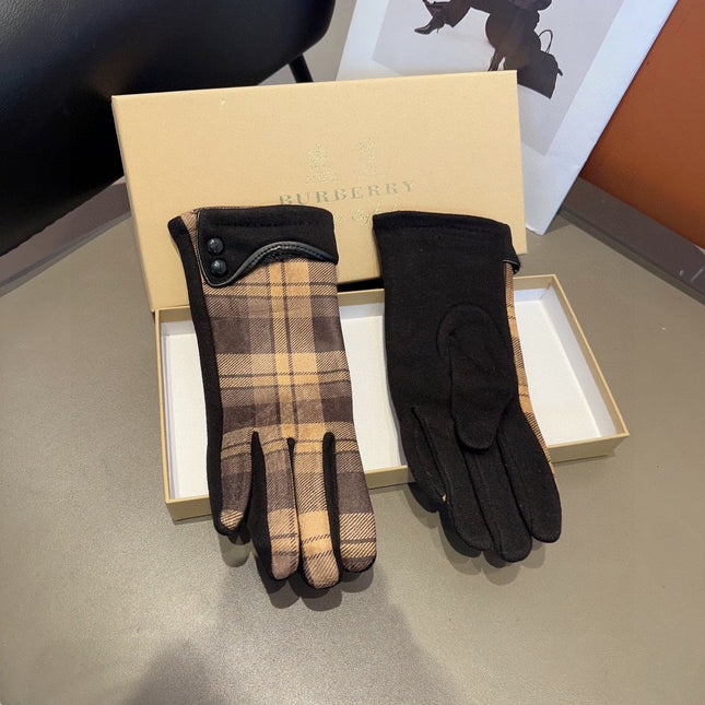 LINED GLOVES IN BROWN AND BLACK WOOL 439226