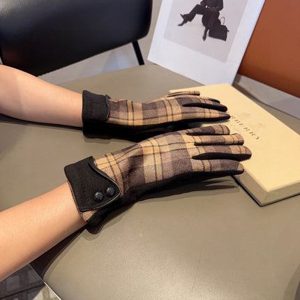 LINED GLOVES IN BROWN AND BLACK WOOL 439226