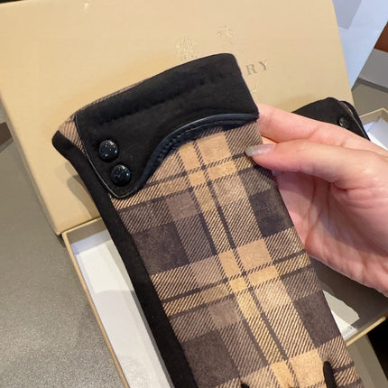 LINED GLOVES IN BROWN AND BLACK WOOL 439226