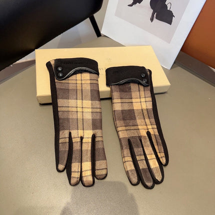 LINED GLOVES IN BROWN AND BLACK WOOL 439226