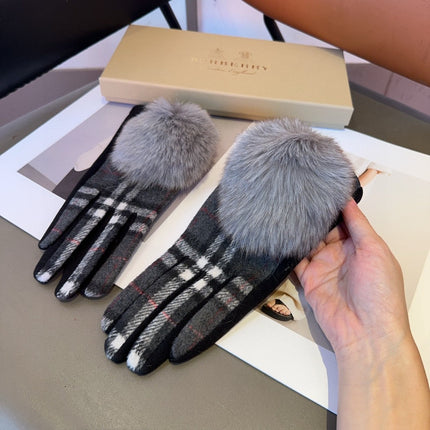 GLOVES IN BLACK MIX WHITE WOOL 465020