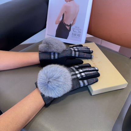 GLOVES IN BLACK MIX WHITE WOOL 465020