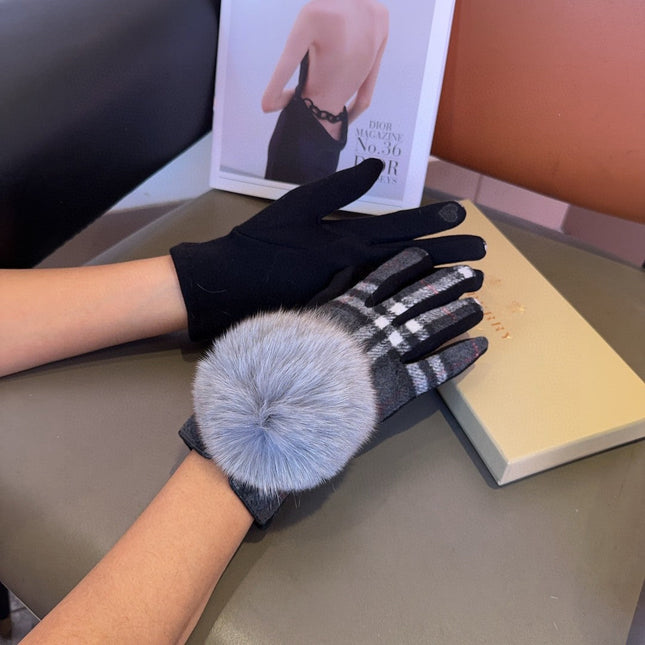 GLOVES IN BLACK MIX WHITE WOOL 465020