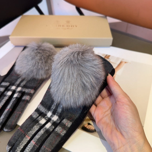 GLOVES IN BLACK MIX WHITE WOOL 465020