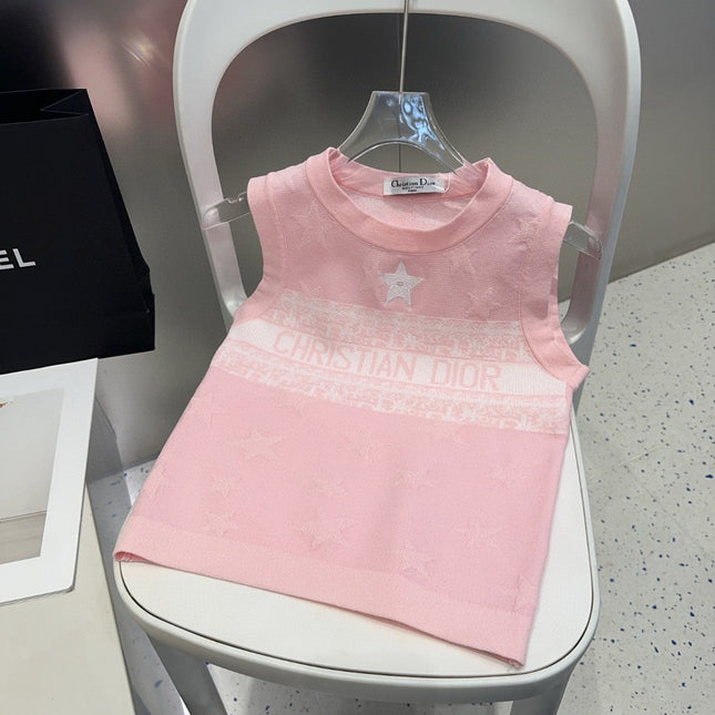 TANK TOP 612066 IN PINK COTTON RIBBED EMBOSSED LOGO