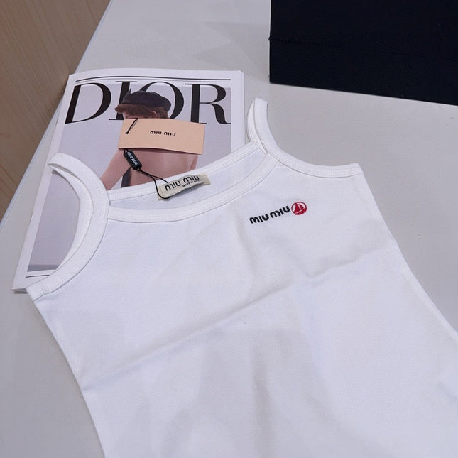 CAMISOLE 613778 IN WHITE COTTON RIBBED