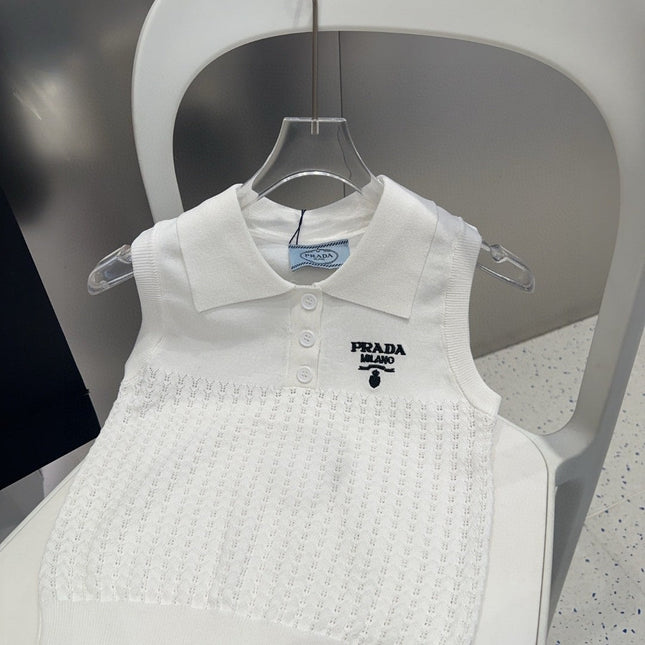POLO TANK TOP 622136 IN WHITE COTTON RIBBED KNIT