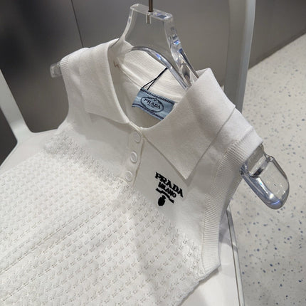 POLO TANK TOP 638007 IN WHITE COTTON RIBBED KNIT