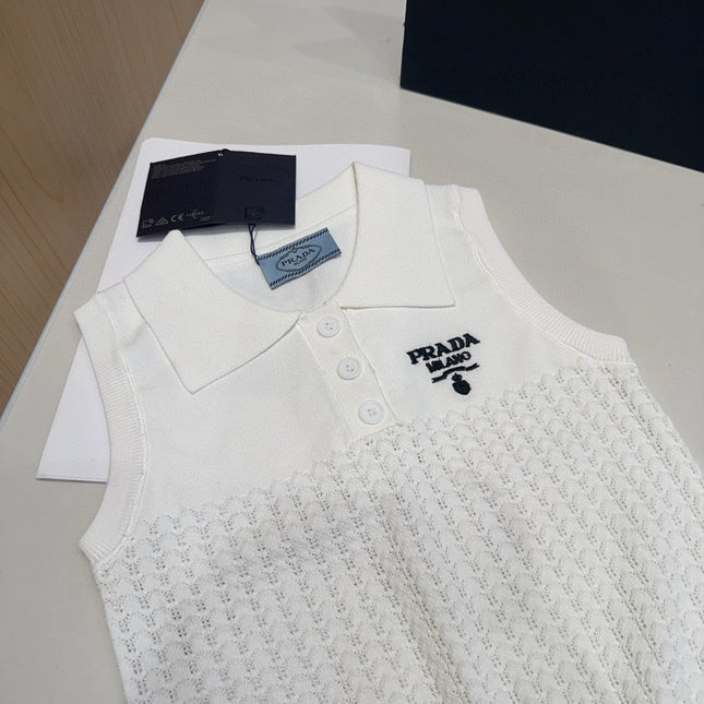 POLO TANK TOP 622136 IN WHITE COTTON RIBBED KNIT