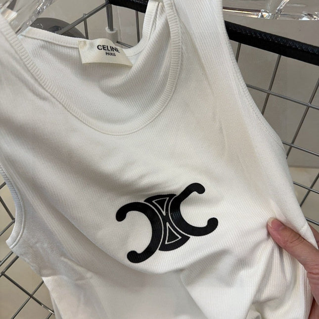TANK TOP 627697 IN WHITE COTTON RIBBED