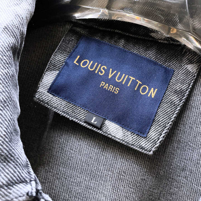 LV BASIC SHIRT JACKET IN GRAY MONOGRAM DENIM 239130