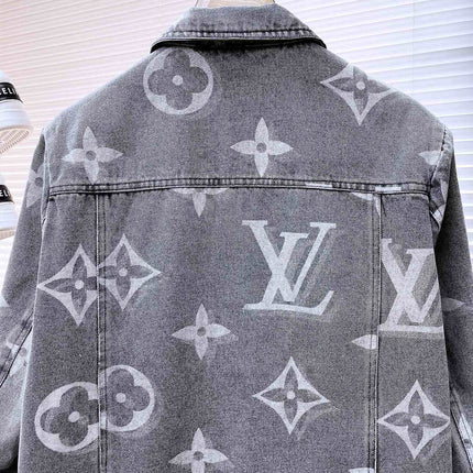 LV BASIC SHIRT JACKET IN GRAY MONOGRAM DENIM 239130