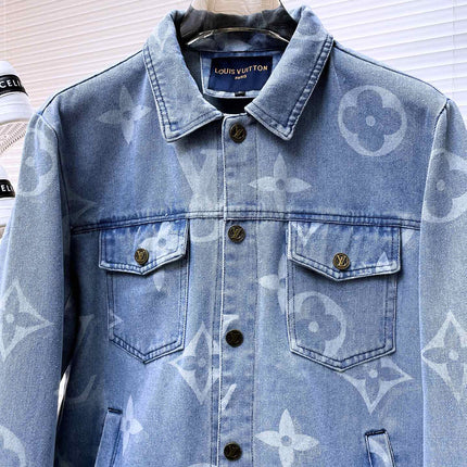LV BASIC SHIRT JACKET IN LIGHT BLUE MONOGRAM DENIM 239129