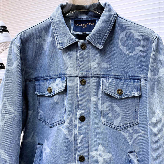 LV BASIC SHIRT JACKET IN LIGHT BLUE MONOGRAM DENIM 239129