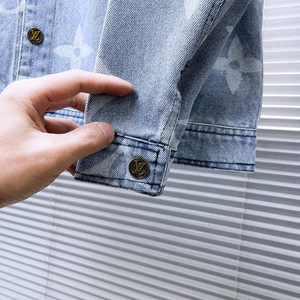 LV BASIC SHIRT JACKET IN LIGHT BLUE MONOGRAM DENIM 239129