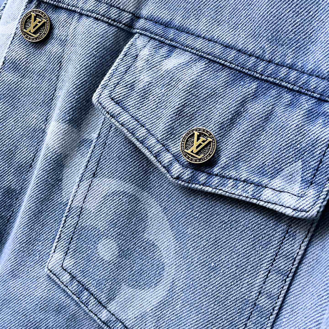 LV BASIC SHIRT JACKET IN LIGHT BLUE MONOGRAM DENIM 239129