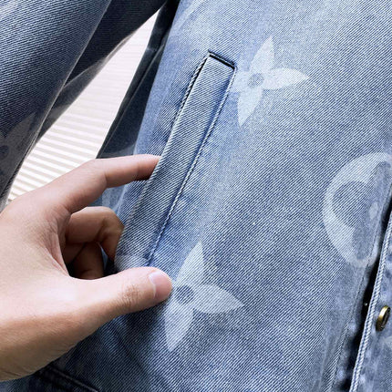 LV BASIC SHIRT JACKET IN LIGHT BLUE MONOGRAM DENIM 239129