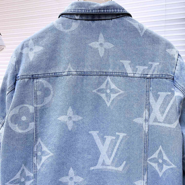 LV BASIC SHIRT JACKET IN LIGHT BLUE MONOGRAM DENIM 239129