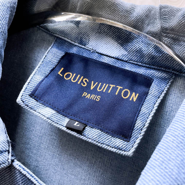 LV BASIC SHIRT JACKET IN LIGHT BLUE MONOGRAM DENIM 239129