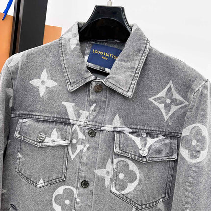 LV ASH GRAY MONOGRAM DENIM JACKET 239524