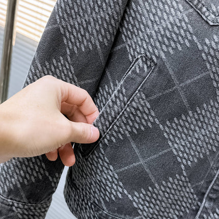 LV SHIRT JACKET IN GRAY DENIM 239127