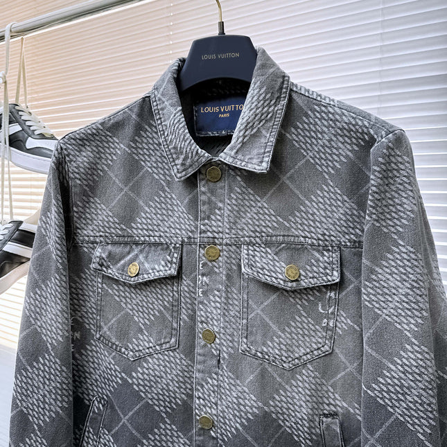 LV SHIRT JACKET IN GRAY DENIM 239127