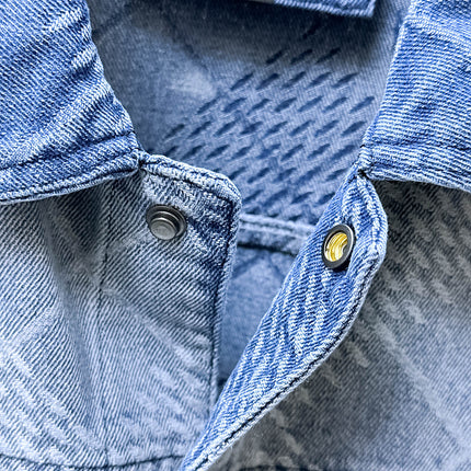 LV SHIRT JACKET IN BLUE DAMIER DENIM 239128